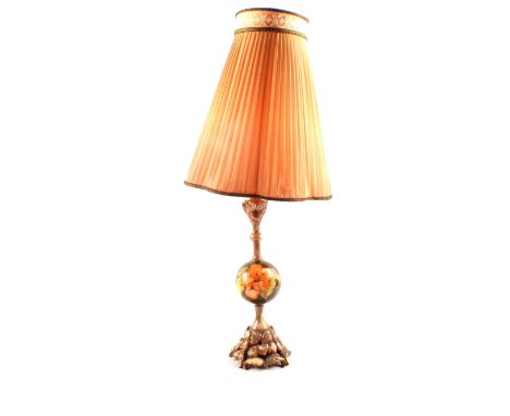 A Moorcroft Hibiscus pattern table lamp