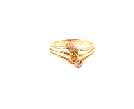 A 9ct gold multi diamond set ring, size M 1/2