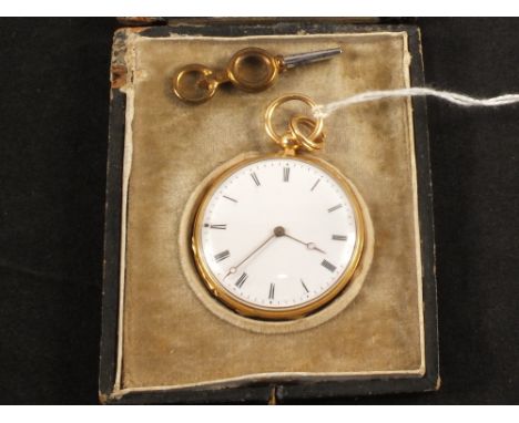 A lady's yellow metal fob watch with seed pearl and ruby snake design to reverse, blue enamel and diamond set background, in 