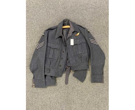 * Aircrew Blouse. A WWII RAF aircrew blouse dated 1945, tailors label for Astin Bros Ltd 1945, Size No 12, blue cloth, Air Gu