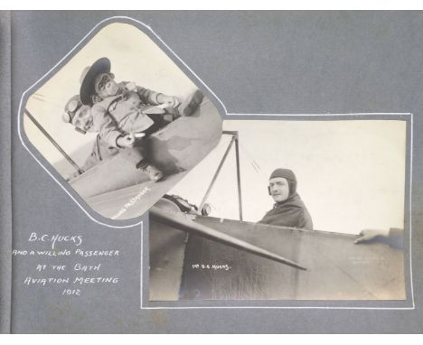 * Aviation. Postcard album relating to English aviation shows, circa 1912, 96 mounted postcards on 49 thick card sheets, imag