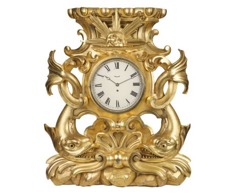 * P&amp;O. A fine Victorian giltwood wall clock by James Muirhead, Glasgow circa 1870, the case carved with P&amp;O crest of 