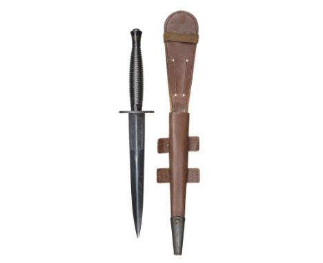 * Fighting Knife. A 3rd Pattern Fighting Knife by Wilkinson Sword Co Ltd London, blackened steel, the 18 cm blade etched with