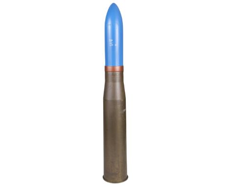 * Munition. An inert 4.5inch Naval round for a British QF gun, the brass cartridge case manufactured by Royal Laboratories Bi