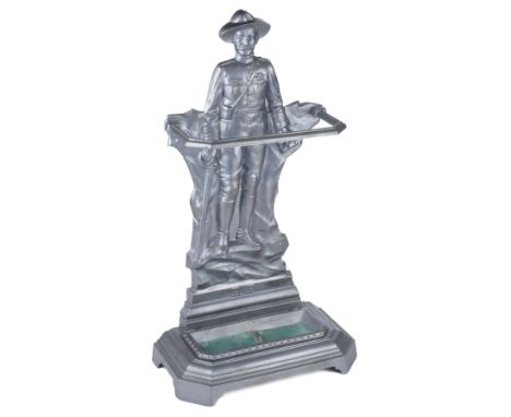 * Scouting. An Edwardian cast iron umbrella stand, cast with Baden Powell in uniform 71 cm high QTY: (1)