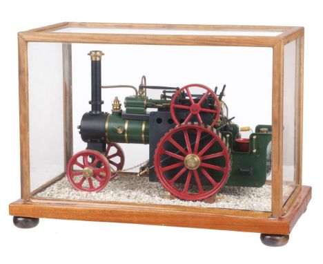 * Live Steam Model. A scale model traction engine by DRM Engineers of Birmingham, late 20th-century, very well-detailed model