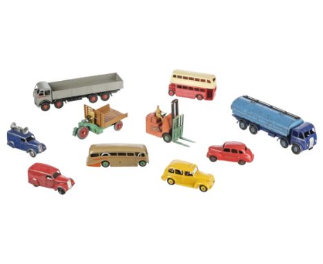 * Dinky Toys. A collection of 50 post-war die-cast metal toy vehicles, c. 1950s, comprising four Dinky Supertoys Foden lorrie