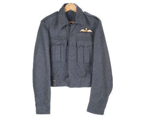 * Aircrew Blouse. A WWII RAF aircrew blouse dated 1943, tailors label for F.W. Harmer 1943, Size No 16, numbered 1149 25, blu