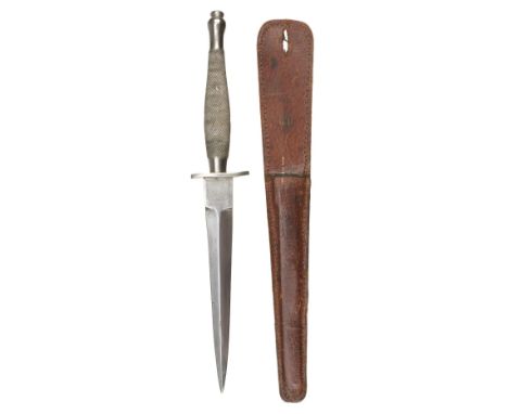 * Fighting Knife. A WWII Fairbairn-Sykes 1st Pattern Fighting Knife by Wilkinson Sword Co Ltd London, the 17 cm blade etched 