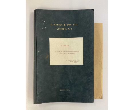 D. Napier and Son Ltd. A group of 5 confidential aviation reports, c. 1946-48, titles comprise 'Gas Turbines or Reciprocating