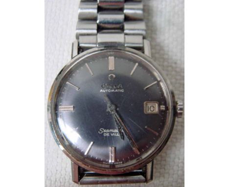 An Omega Seamaster De Ville Gentleman's Automatic Vintage Wrist Watch, steel 34.2mm case, 32mm mauve colour dial with baton m