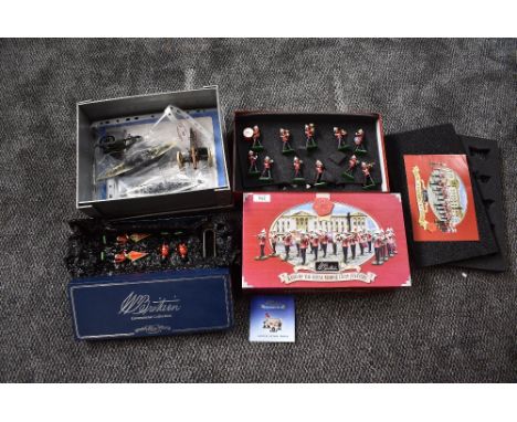 Two modern Britains sets, Scots Guards Colour Party &amp; Sentry Box, boxed 00091 &amp; Band of the Royal Marine Light Infant