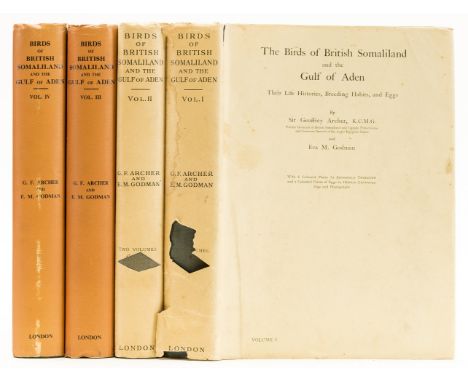 Birds.- Africa.- Archer (Sir Geoffrey) and Eva M. Godman, The Birds of British Somaliland and the Gulf of Aden, 4 vol., first