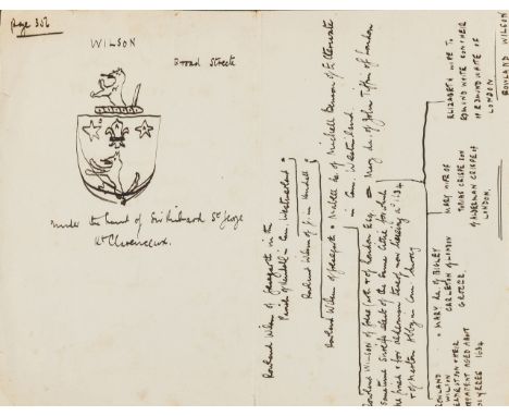 Cumberland Heraldry &amp; Genealogy.- Wilson (E.W., of Bushey Hill Road, London) Collection of material relating to the Wilso