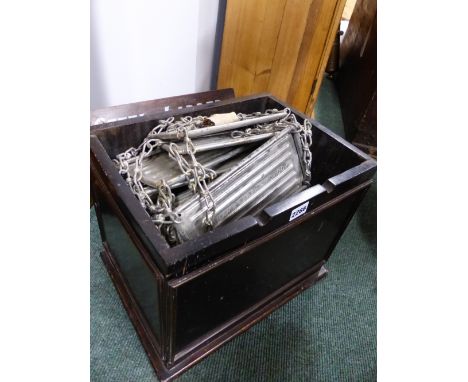 A RARE MERRYWEATHER, LONDON STEEL FIRE ESCAPE LADDER IN ORIGINAL BOX.