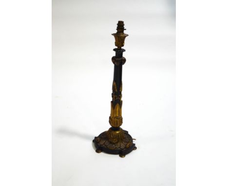 A bronze and ormolu table lamp in the Regency style, 60cm high