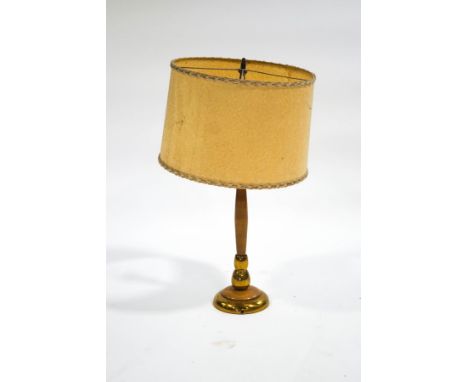 An Imperial 1960's table lamp, turned wood and brass, 47cm high