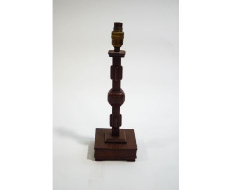 A Chinese wooden table lamp, 41cm high