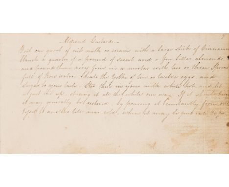 Cookery, Domestic &amp; Medical.- [Collection of recipes], manuscript, 320pp. including index and excluding blanks, in severa