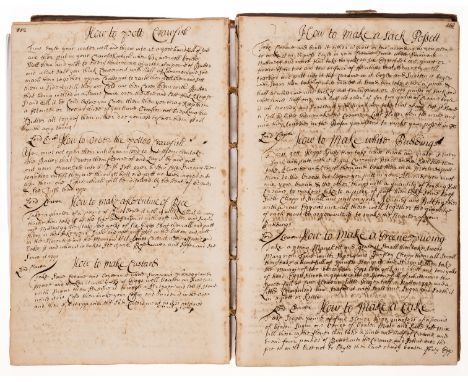 Cookery recipes.- [?Craven (Elizabeth, wife of second Baron Craven of Hampsted Marshall, of Coombe Abbey, Warwickshire, 1668-