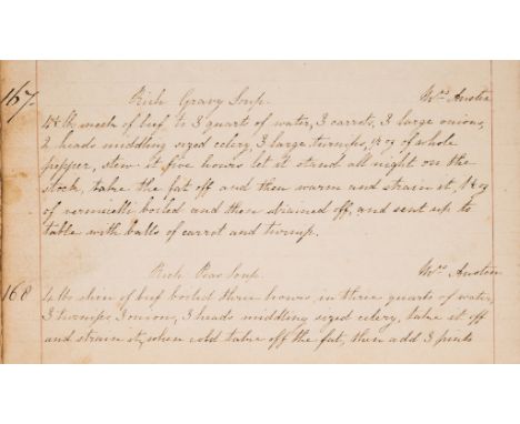 Cookery.- Austen (Mrs.).- Lowndes (Mrs.) Mrs Lowndes receipt Book, manuscript, 178pp. including index and excluding blanks, m