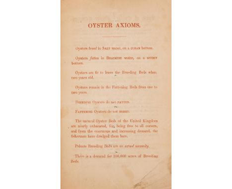Oysters.- Oysters and their cultivation. Compiled from authentic sources by order of the Board of Directors of the South of E
