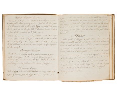 Cookery &amp; Domestic.- Morton (née Roberts, Mary Anne) [Collection of recipes], manuscript, c. 125pp. including index and e