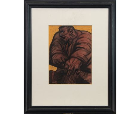 * PETER HOWSON OBE (SCOTTISH b 1958), THE BIG MAN pastel on paper, signed 29cm x 22cm Mounted, framed and under glass