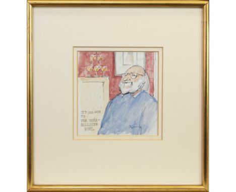 * DANNY FERGUSON RSW RGI (SCOTTISH 1925 - 1993), PORTRAIT OF JAMES DOWNIE ROBERTSON watercolour and ink on paper, signed and 