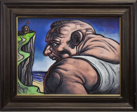 * PETER HOWSON OBE (SCOTTISH b 1958), RED FLAG pastel on paper, signed 44cm x 60cm Framed and under glass