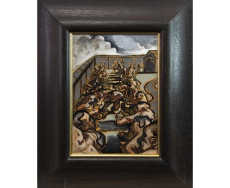 * PETER HOWSON OBE (SCOTTISH b 1958), IMPRISONED mixed media, signed 33cm x 23cm Framed and under glass