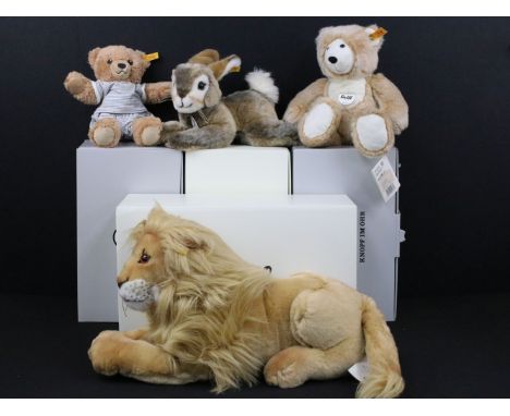 Steiff - Four boxed Steiff teddy bears to include No. 012372 Benny, No. 080050 Dormili, No. 239908 Sleep Well Bear and No. 06