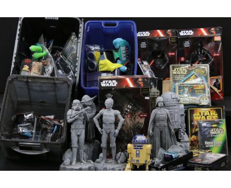 Star Wars - Collection of Star Wars figures, garden ornaments &amp; diecast featuring 5 x Garden Ornament (Darth Vader, R2-D2