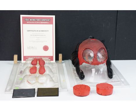 Film props - Collection of original Ron Perlman Hellboy movie props to include headpiece residing on a vacuform plastic mould