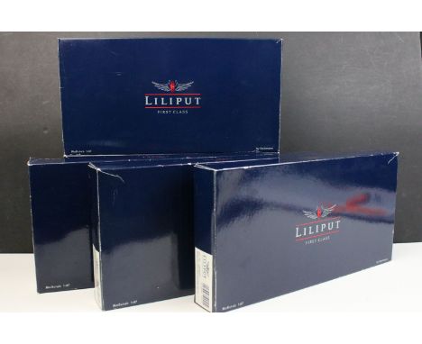 Four boxed Liliput by Bachmann HO gauge Wagenset BR Rheinarmee Ep III coach packs to include 3 x L350081 &amp; L350041 plus a