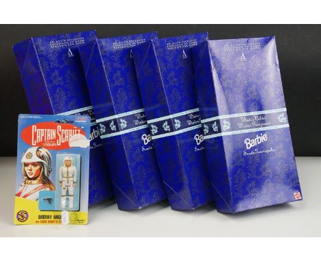 Barbie - Four boxed ltd edn Mattel Barbie 15571 Avon Exclusive Winter Velvet Barbie Fashion Dolls, all complete and ex, toget