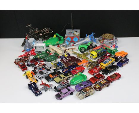 Collection of diecast &amp; plastic models to include mainly Mattel Hot Wheels examples, vg condition overall
