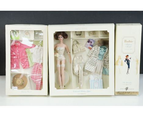 Barbie - Three boxed ltd edn Mattel Barbie Fashion Model Collection doll and clothing sets to include J4256 The Stewardess Ba