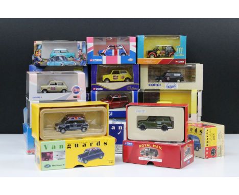 20 Boxed Mini diecast models to include Corgi, Oxford, Solido, Vitesse and Vanguards to include Corgi Royal Mail 06001 Mini V