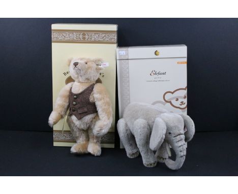 Steiff - Two boxed ltd edn Steiff teddy bears to include No. 037009 Elephant (With ltd edn COA No. 709/2006) and No. 654111 B