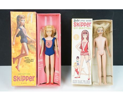 Barbie - Two boxed original Mattel Skipper (Barbie's Little Sister) Fashion Dolls to include No. 1030 Skipper Doll with benda