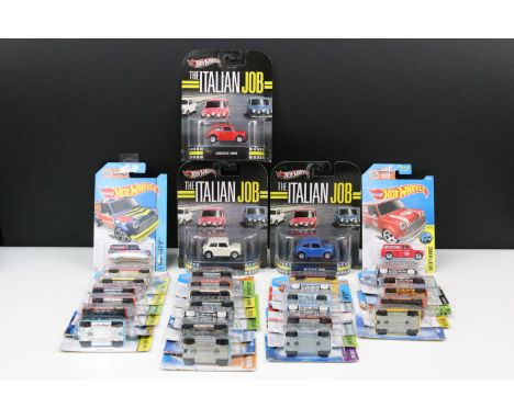 28 Carded Mattel Hot Wheels diecast models, all Mini examples to include 3 x The Italian Job, all ex