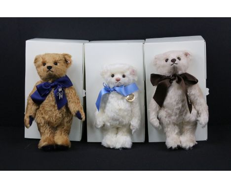 Steiff - Three boxed ltd edn Steiff teddy bears to include No. 664113 Danbury Mint Exclusive George The Steiff Royal Baby Bea