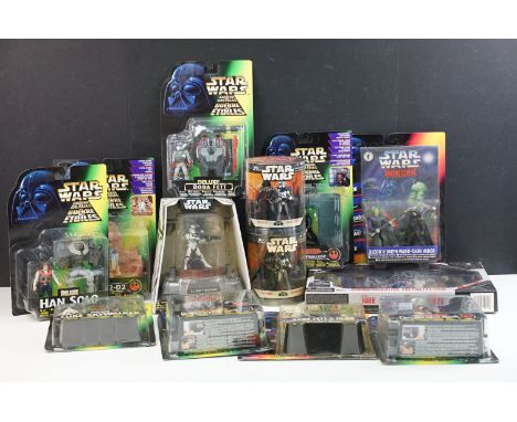 Star Wars - 13 Boxed Star Wars figures to include Hasbro Commemorative Tin Collection (Darth Vader, R5-J2, Biker Scout &amp; 