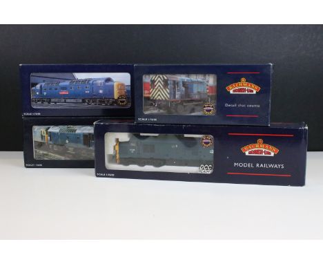 Four boxed Bachmann OO gauge locomotives to include 32-775 Class 37/0 Diesel BR Blue Split Head Code 37038, 32-401 Class 25/3