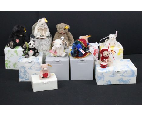 Steiff - 10 Boxed Steiff teddy bears to include 038839 Teddy Bear Little Drummer Boy Ornament (COA No. 1269/2008), 035319 (No