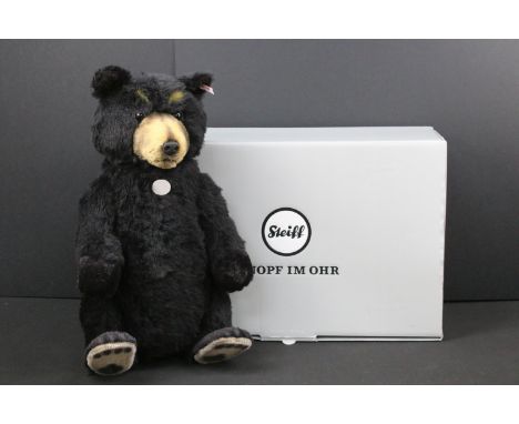 Steiff - Boxed ltd edn Steiff No. 021695 black bear alpaca black, 50cm teddy bear, complete with ltd edn COA No. 683/750, all