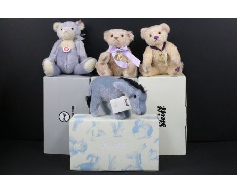 Steiff - Four boxed ltd edn Steiff teddy bears to include No. 354960 Disney Eeyore (With ltd edn COA No. 243/2000), No. 66365