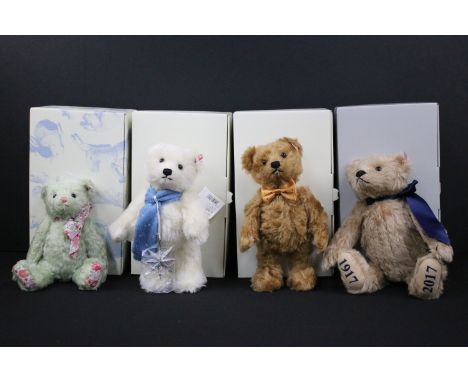 Steiff - Four boxed ltd edn Steiff teddy bears to include No. 664397 Danbury Mint Exclusive Kasper The Winter Swarovski Bear 