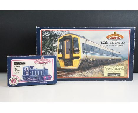 Boxed Bachmann OO gauge 31-500 158 DMU 2 Car Unit Regional Railways set plus a boxed Bachmann 31-353 Class 03 Diesel Loco (2 